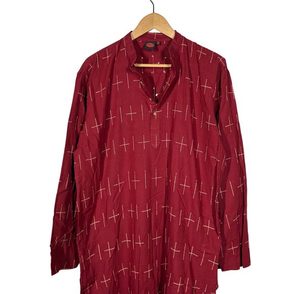 Kashish Athens Dress Kaftan Caftan Rust Red Casual Loose Fit V Neck LS - 40 - Picture 1 of 5